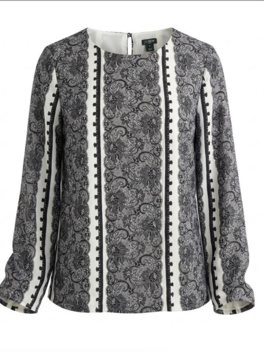 J. Crew Factory Optical Lace Top